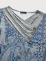 Mystery Paisley Printed Casual Regular Fit Cross Neck Ethnic Long Sleeve T-Shirt