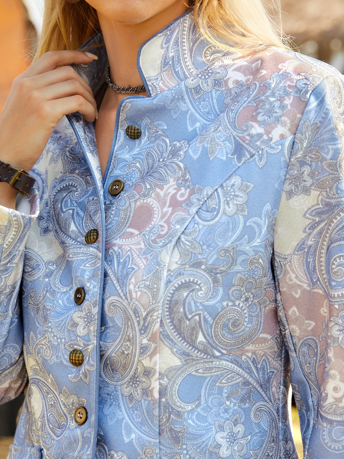 Regular Fit Paisley Boho Blazer