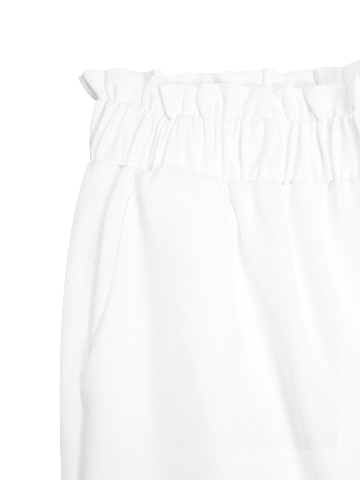 Cotton Casual Plain Paperbag Waist Wide Leg Pants