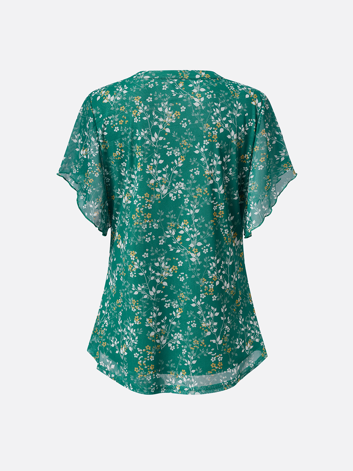 Casual V Neck Floral Loose Shirt