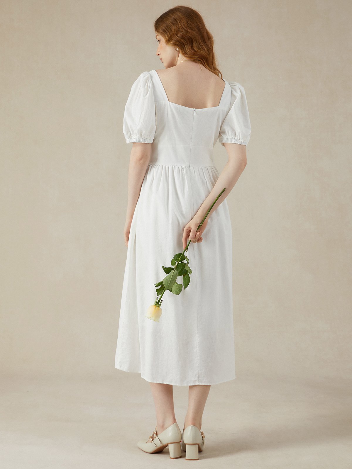 Plain Linen Vacation Dress