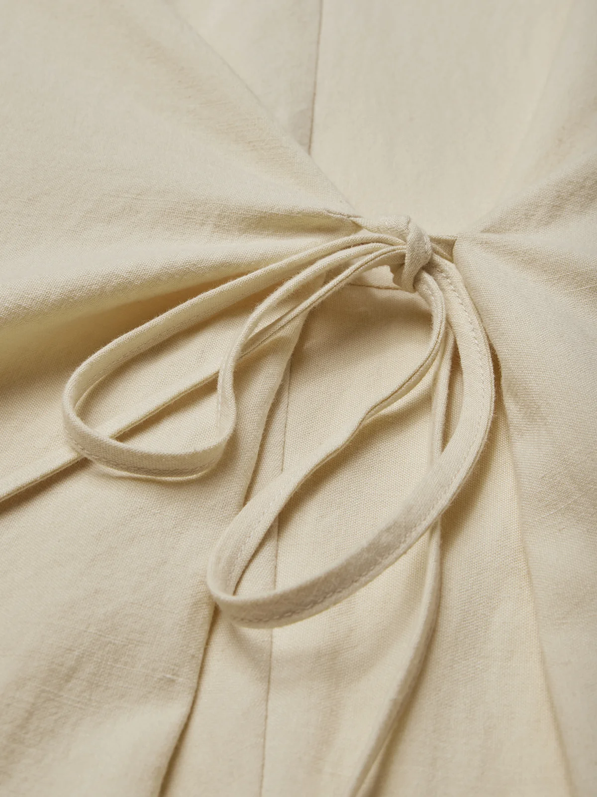 Linen Plain Crew Neck Maxi Dress