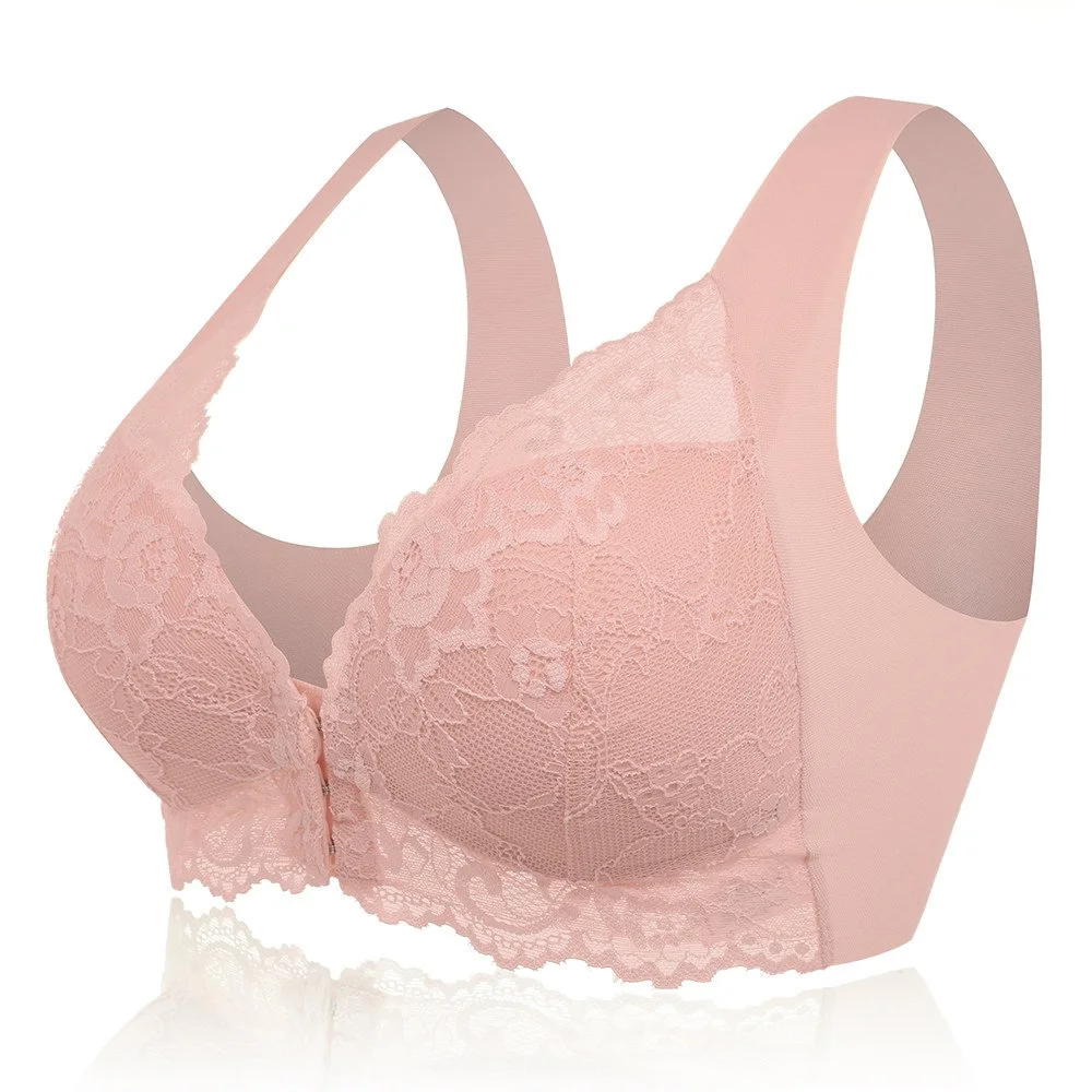 Wireless Seamlessly T-shirt Lace Embroidery Lightly Lined Bras | zolucky