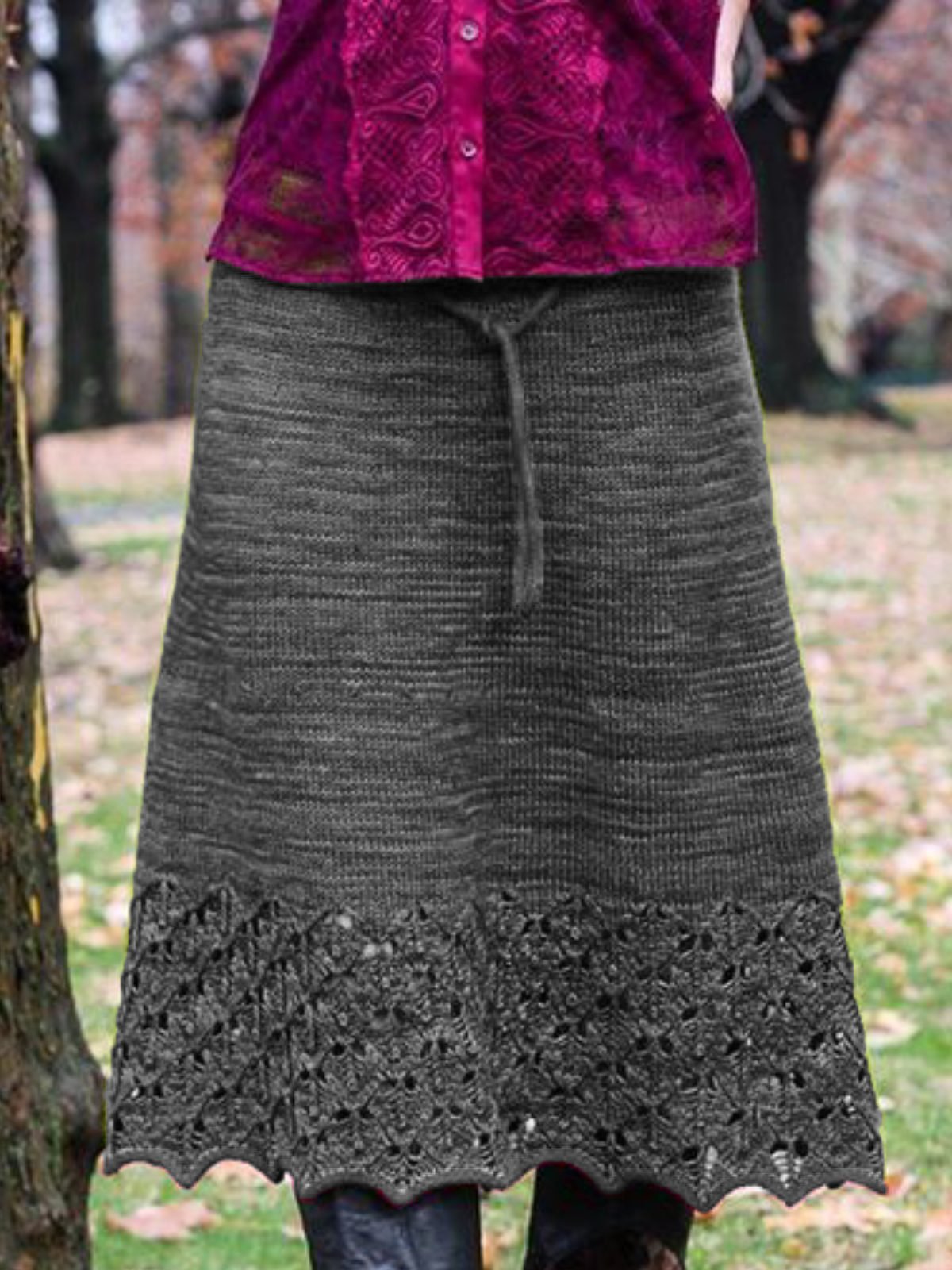 Cotton-Blend Casual Skirt