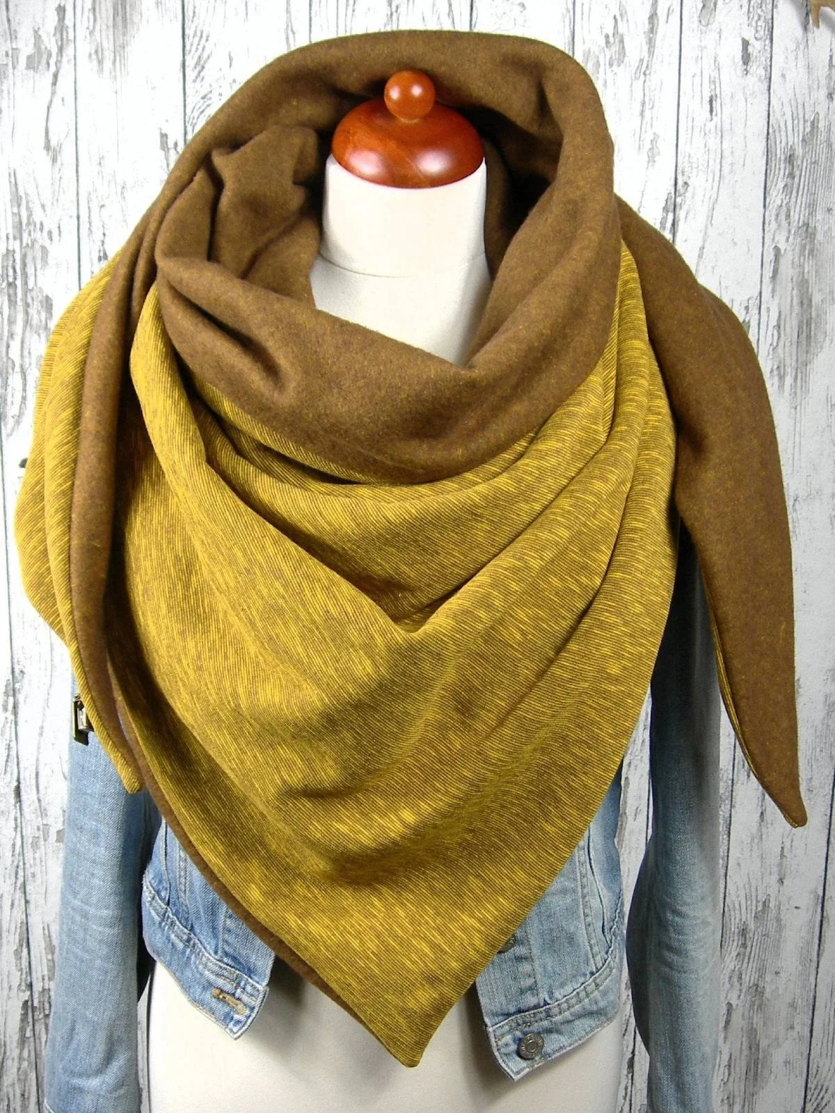 Yellow Cotton Casual Scarves