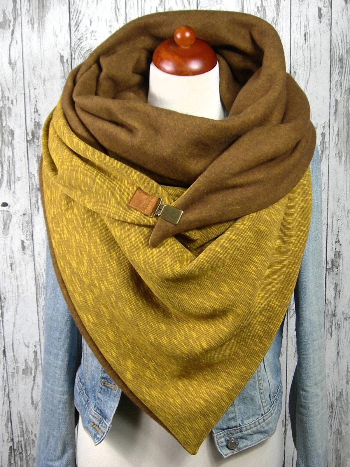 Yellow Cotton Casual Scarves