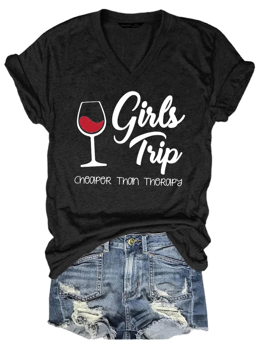 Mother's Day Girl's Trip Cheaper Than Therapy Women's T-Shirt