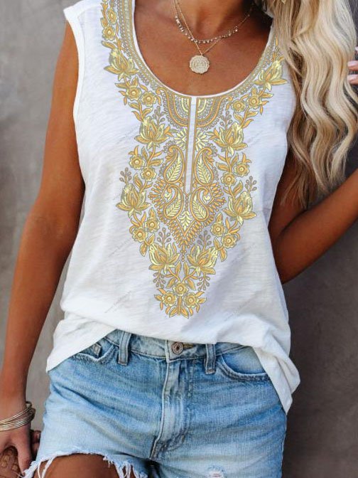 Sleeveless Cotton-Blend Shirt & Top
