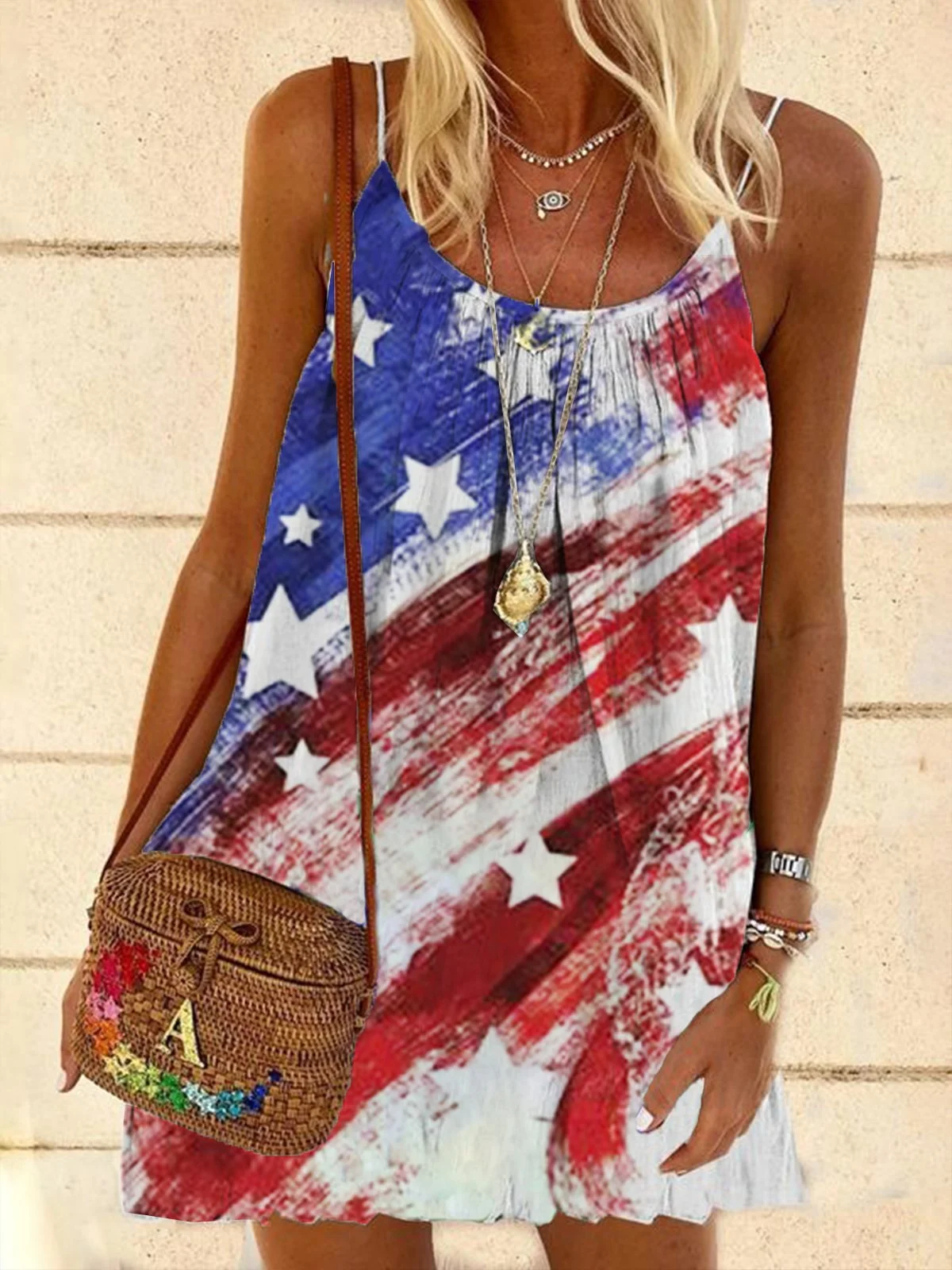 American flag print dress