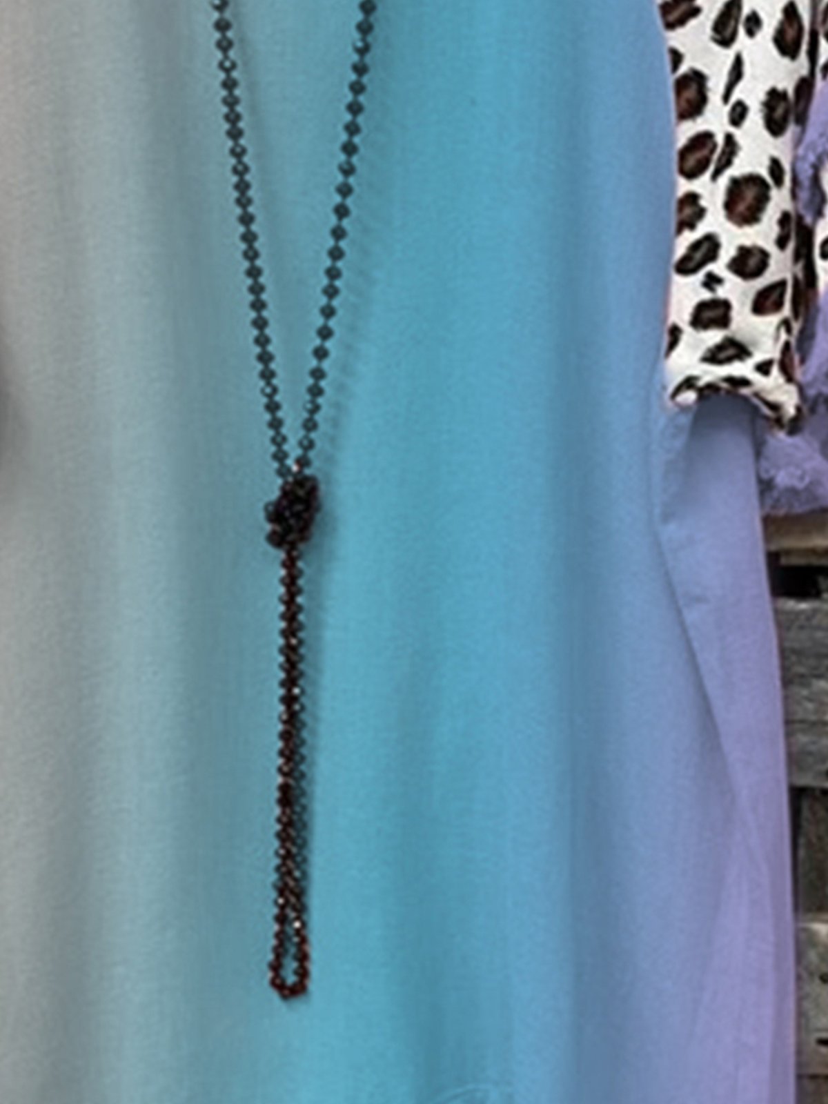 Vintage Leopard Printed Tassel Color-block Plus Size Short Sleeve V Neck Casual Tops
