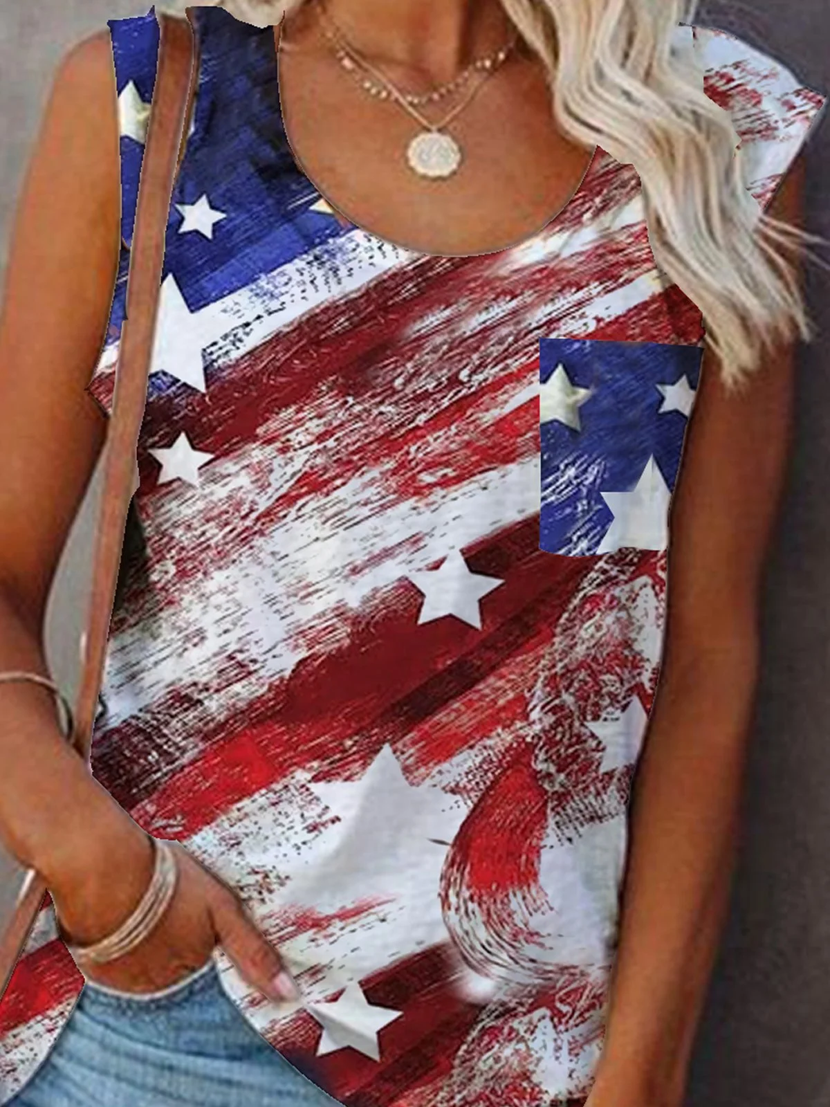 The American Flag Pockets Casual Shift T-shirt