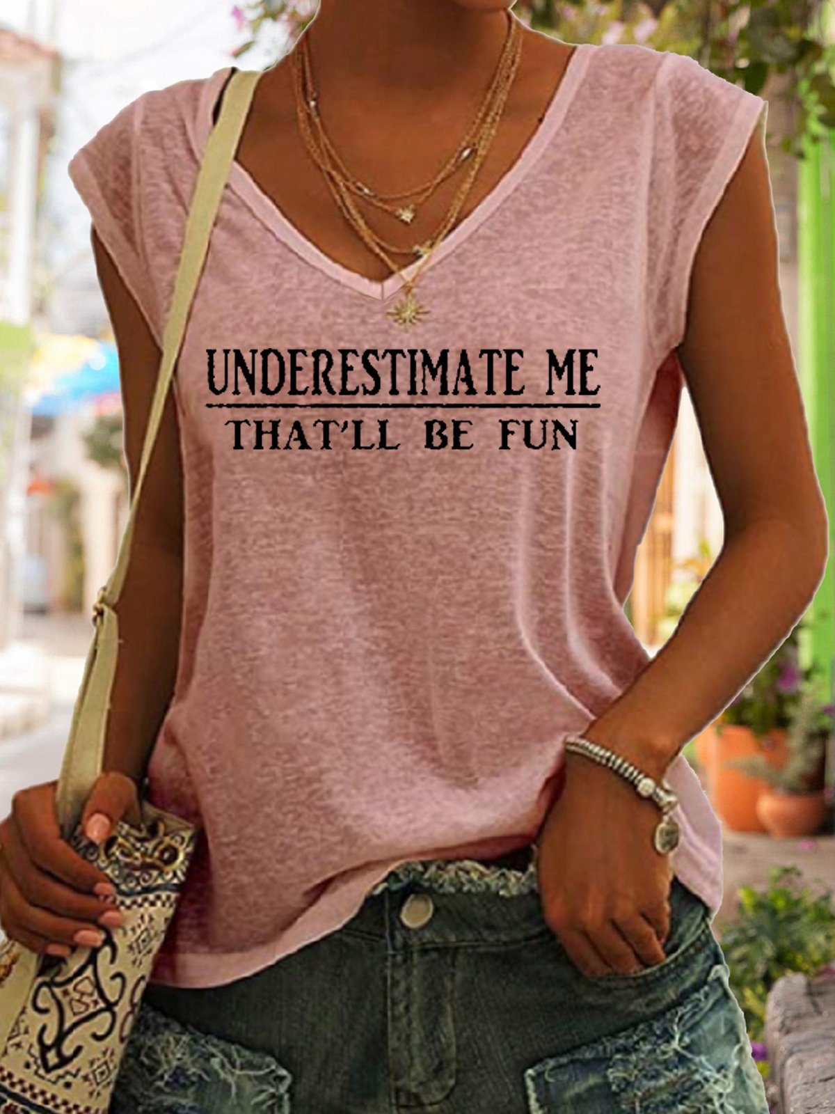 Underestimate Me That'll Be Fun Casual Knit Tank