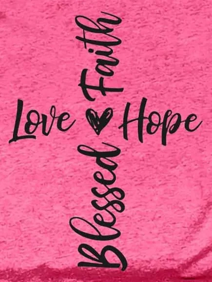 Women's Faith Hope Love Blessed V-Neck T-Shirt