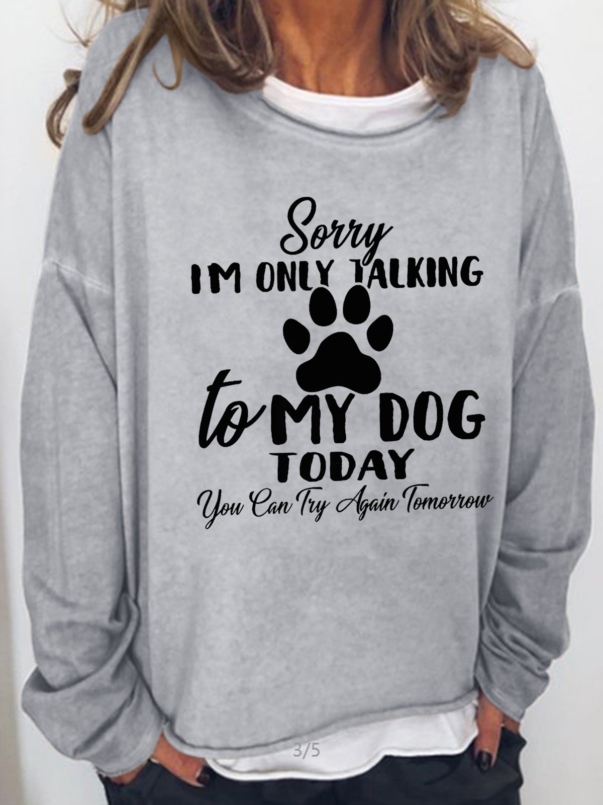 Women's Dog Lover Casual Letter Sweatershirt