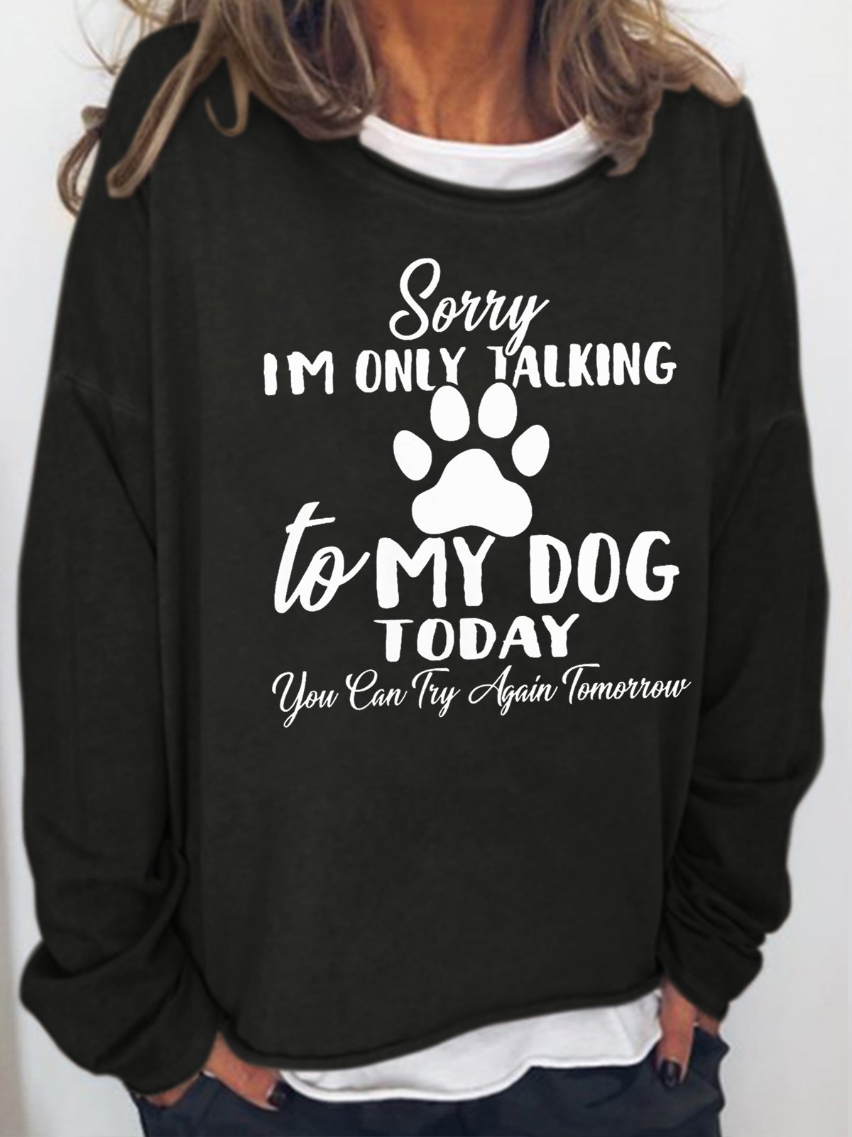 Women's Dog Lover Casual Letter Sweatershirt