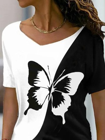 Butterfly Casual Regular Fit Short Sleeve T-Shirt