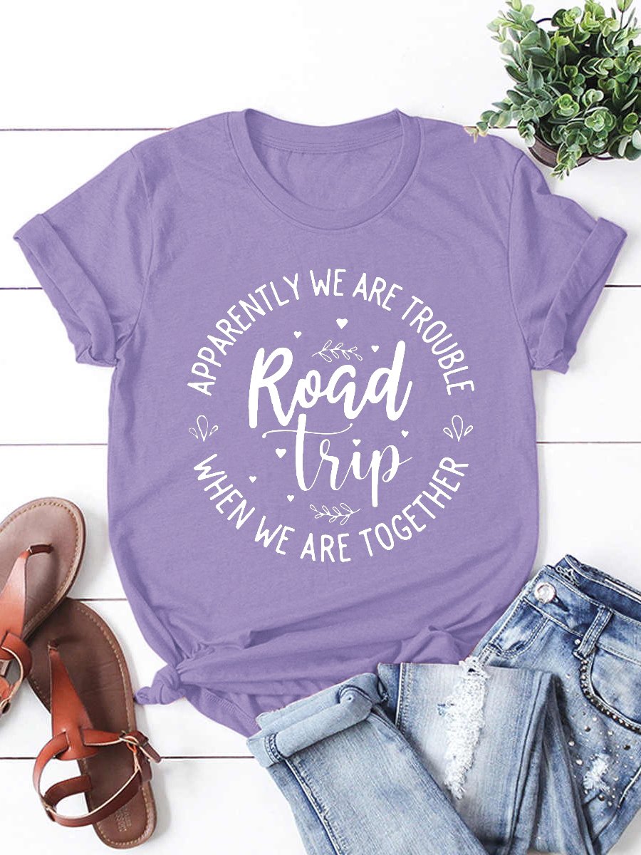 Funny Road Trip Friend Crew Neck T-shirt