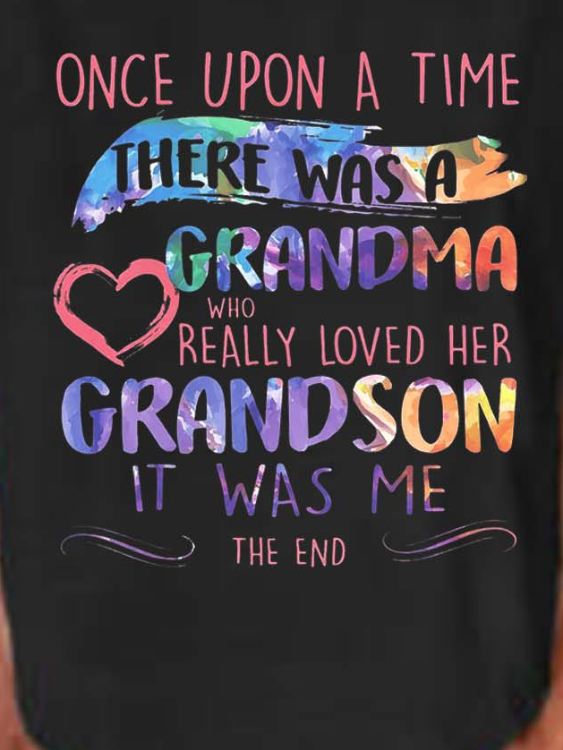 Women Grandma Letter Casual Loose Crew Neck T-Shirt