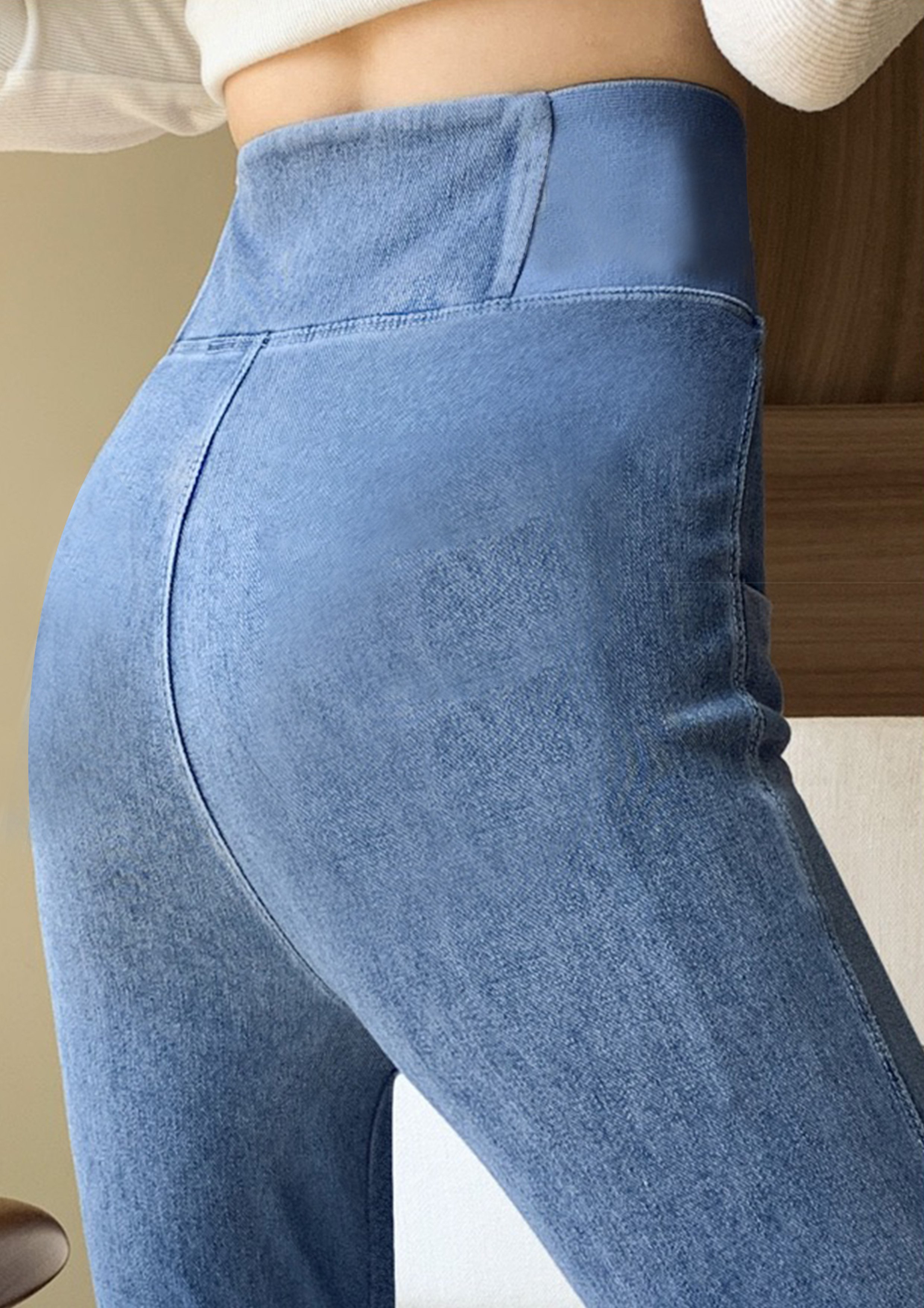 Casual Plain High Stretch Denim Trousers | zolucky