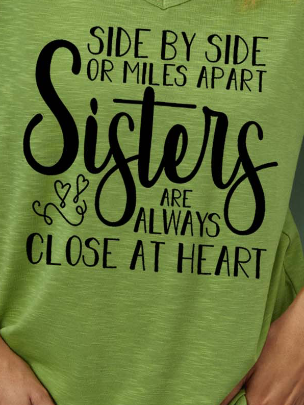 Women Friendship Sisters Side By Side Regular Fit T-Shirt