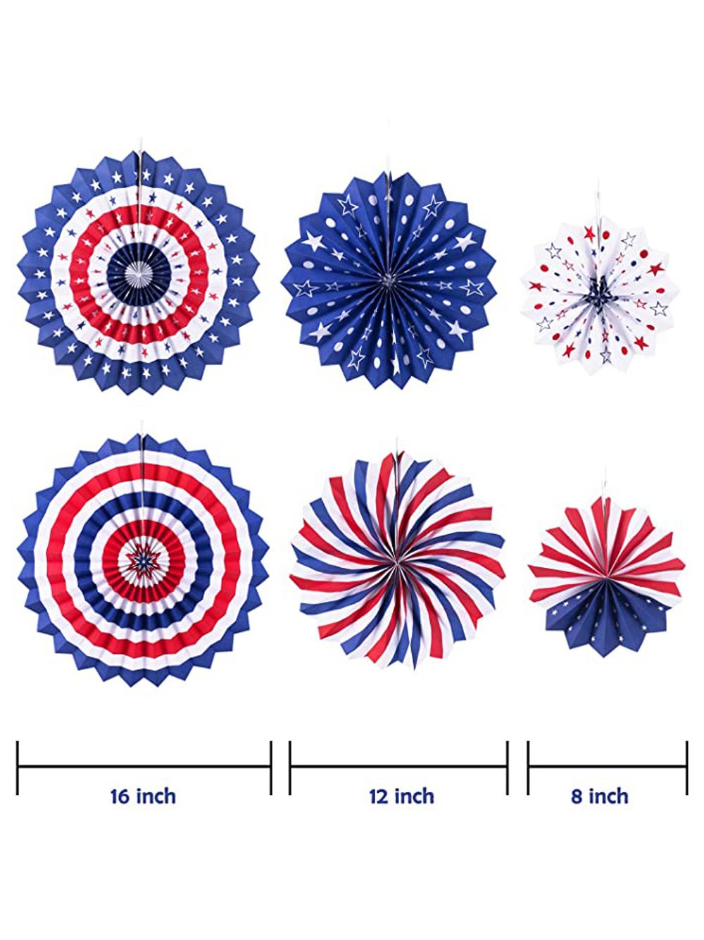 Party Arrangement Paper Fan Paper Flower Balls Stars and Stripes Independence Day Themed Party