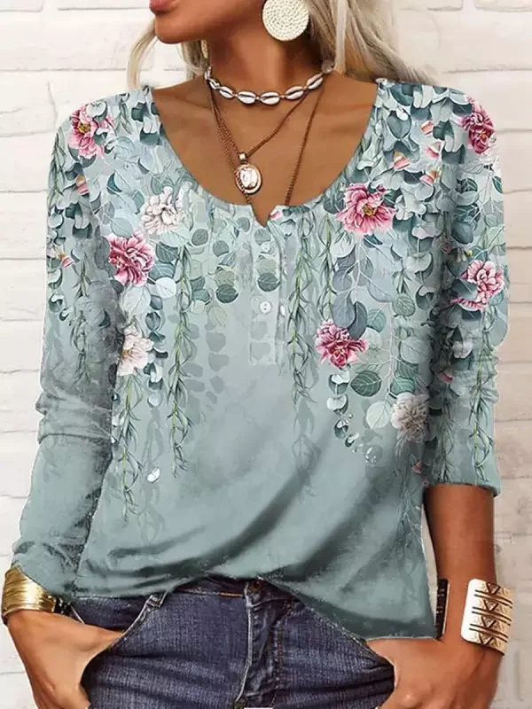 Leaf Cotton-Blend Loose Top