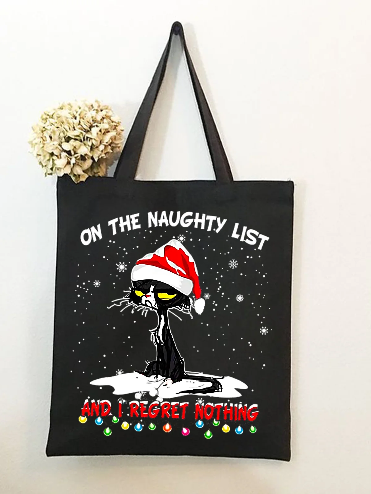 The Naughty Cat Christmas Shopping Tote