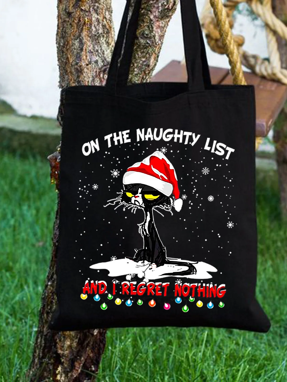 The Naughty Cat Christmas Shopping Tote