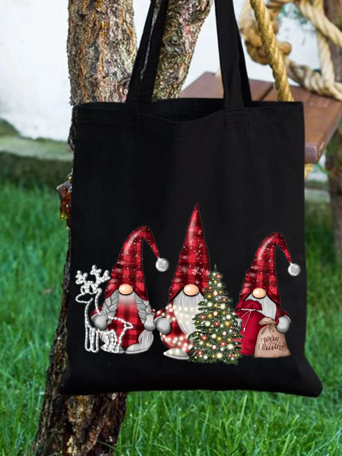 Christmas Gnomes Shopping Tote