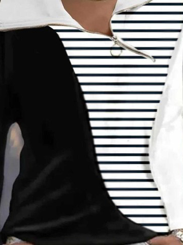 Casual Striped Loose Long Sleeve Sweatshirt