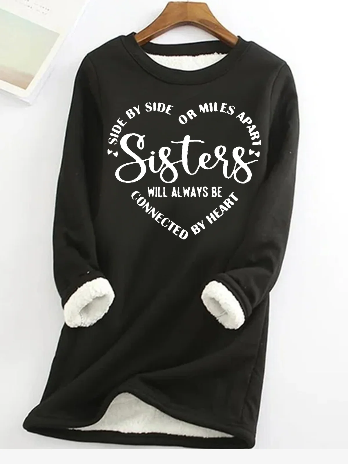 Womens Sister Crew Neck Casual Sweatshirt