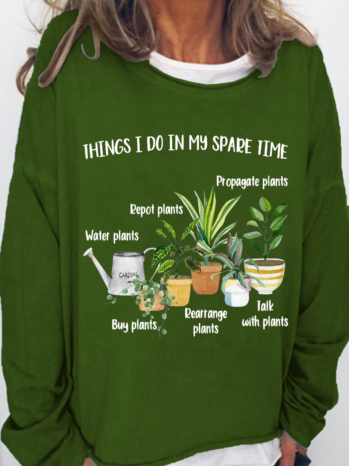 Womens Funny Plant Lover Casual Sweatshirt