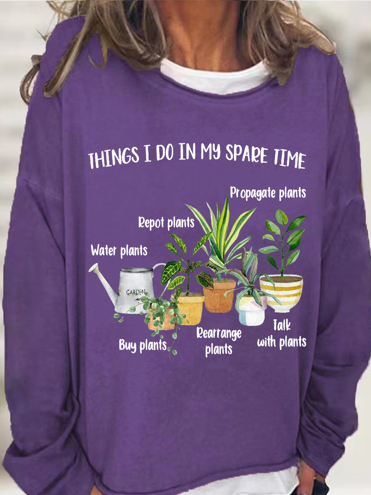 Womens Funny Plant Lover Casual Sweatshirt