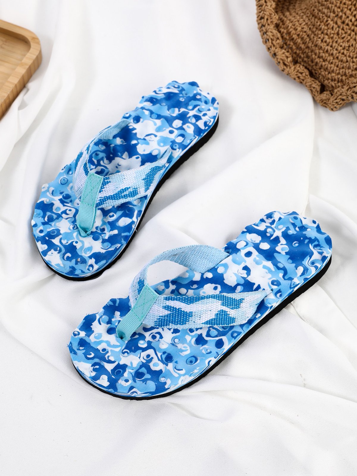 Vacation Camo Printing Nylon Beach Flip-Flops