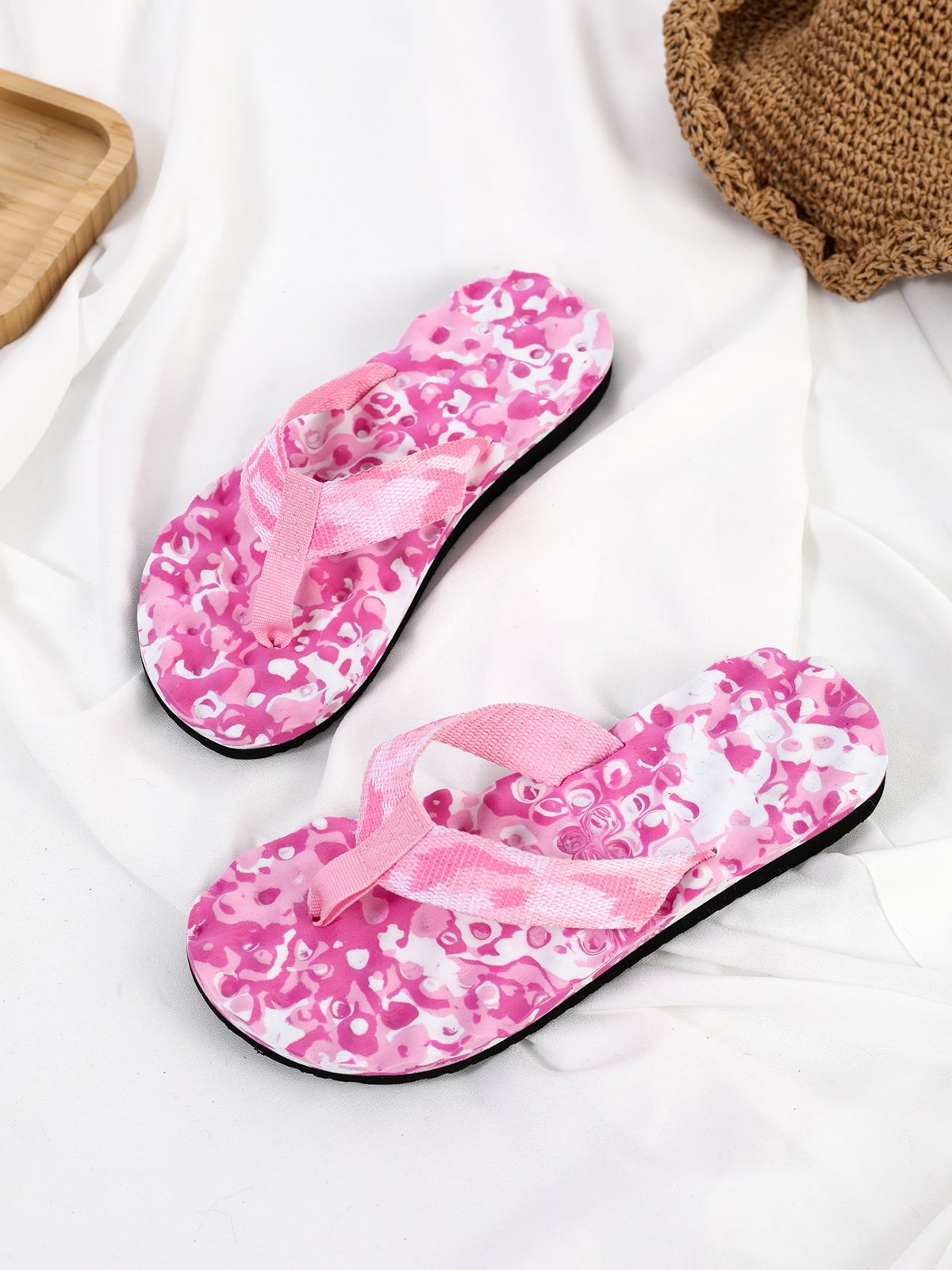 Vacation Camo Printing Nylon Beach Flip-Flops