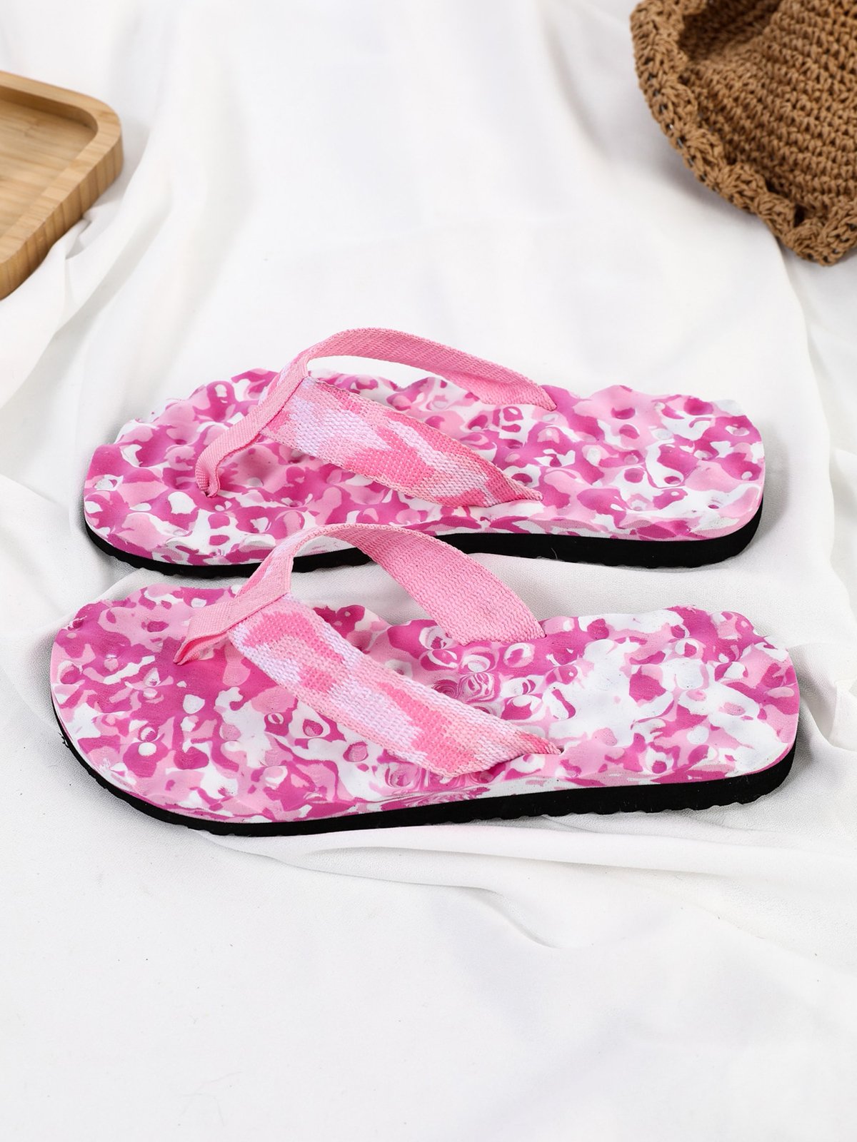 Vacation Camo Printing Nylon Beach Flip-Flops