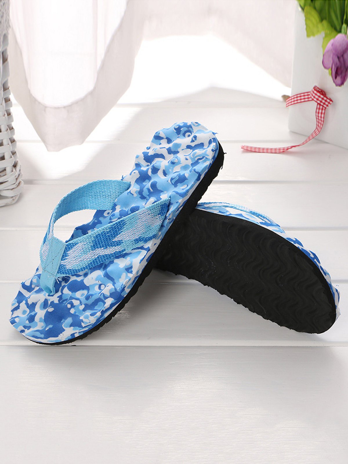 Vacation Camo Printing Nylon Beach Flip-Flops