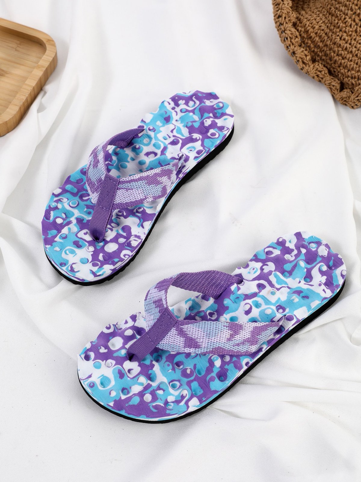 Vacation Camo Printing Nylon Beach Flip-Flops