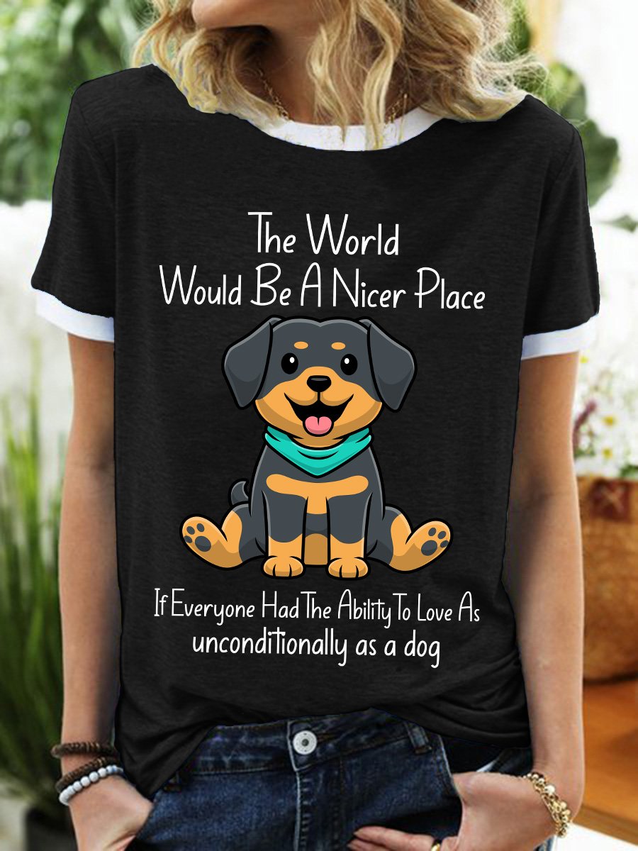 Lilicloth X Ana The World Would Be A Nicer Place If Everyone Had The Ability To Love As Anconditionally As A Dog Women's T-Shirt