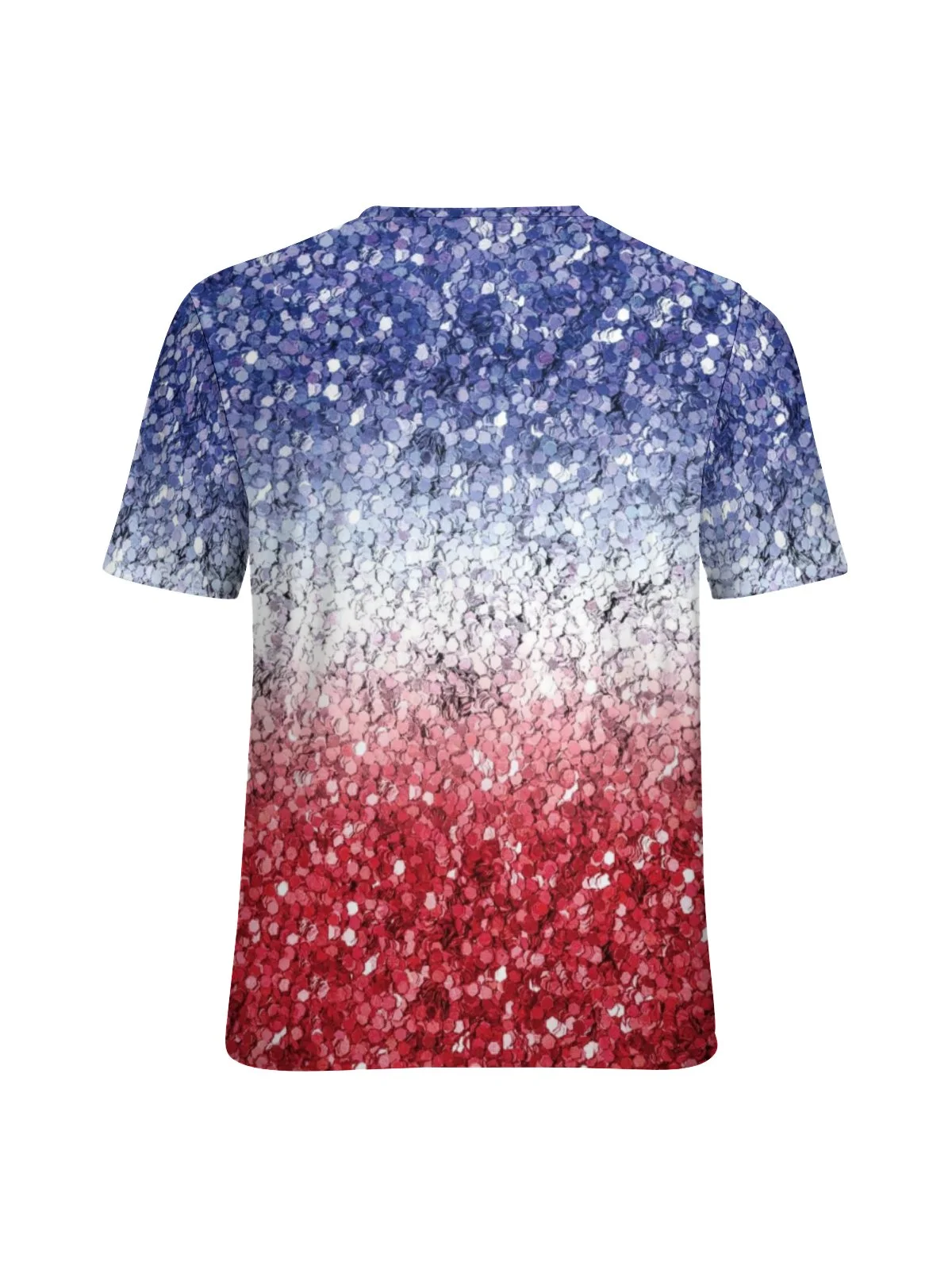 Women‘s  Ombre USA Flag Print Crew Neck Casual T-Shirt