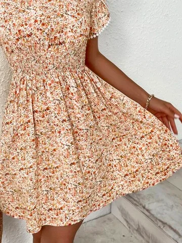 Floral Vacation Crew Neck Dress