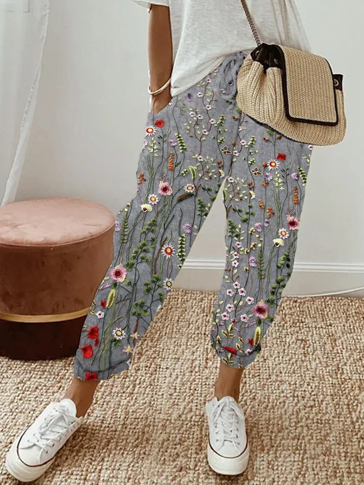 Floral Casual Loose Pants