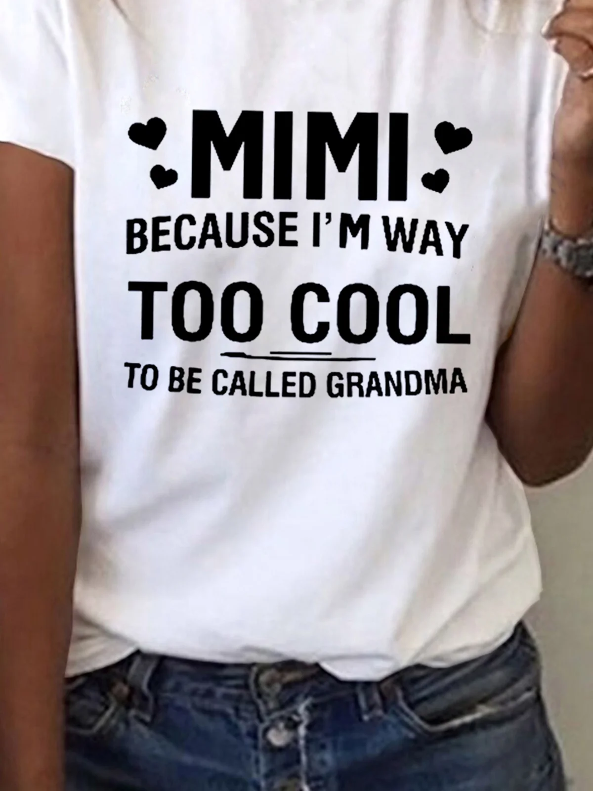 Mother's Day MIMI Because I'M Way Too Cool To Be Called Grandma Casual T-Shirt