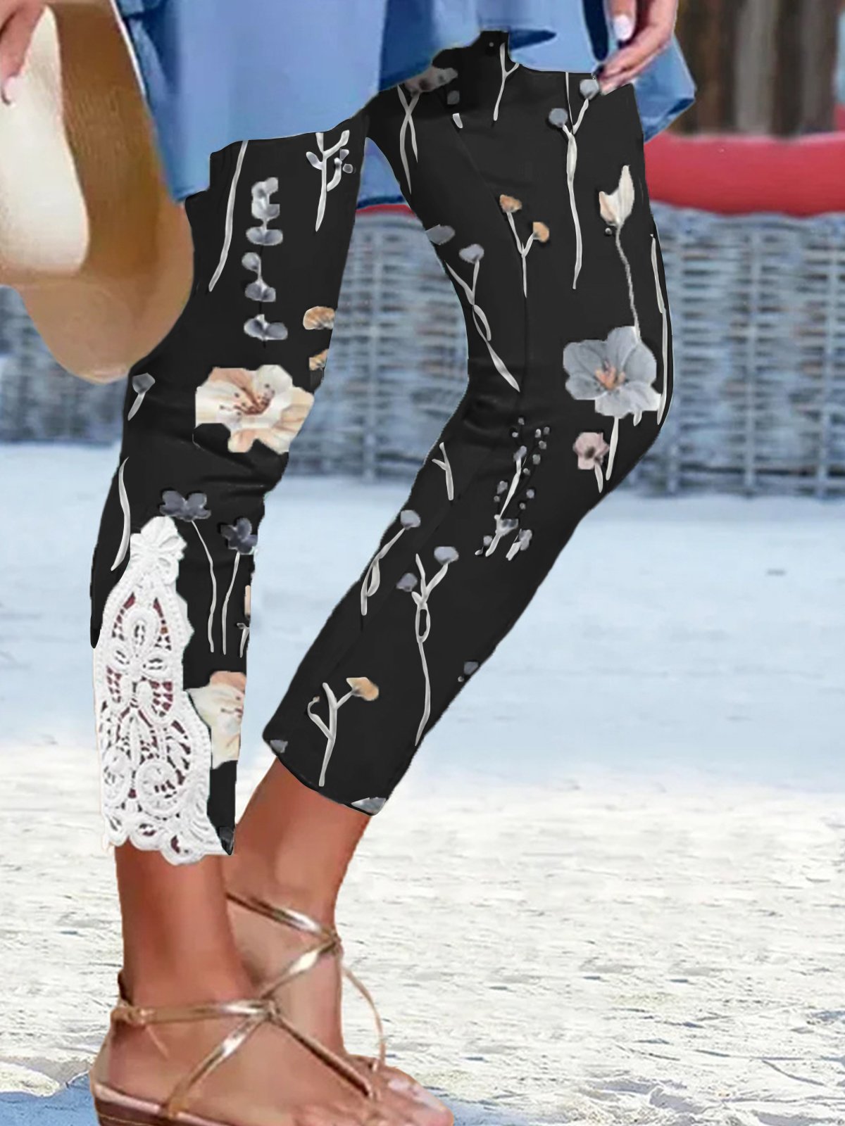 Lace Tight Floral Casual Leggings