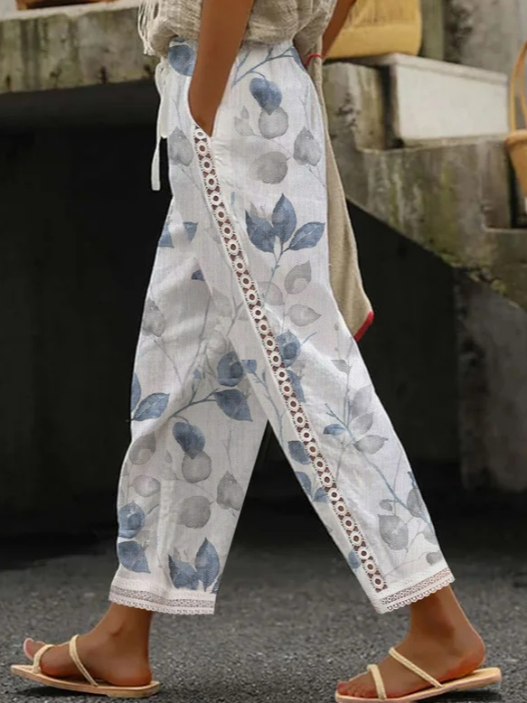Floral Lace Casual Loose Pants