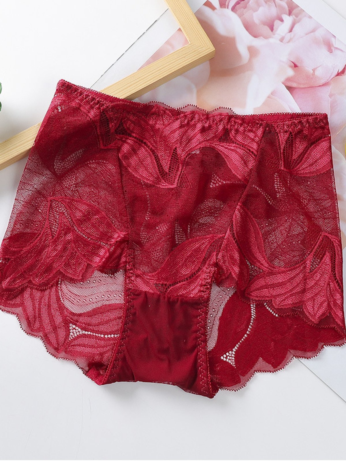Women Sexy Lace Plain Daily Briefs Panty