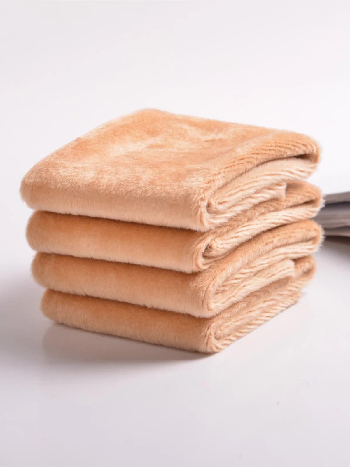 Solid Color Snow To Keep Warm Plus Fleece Socks