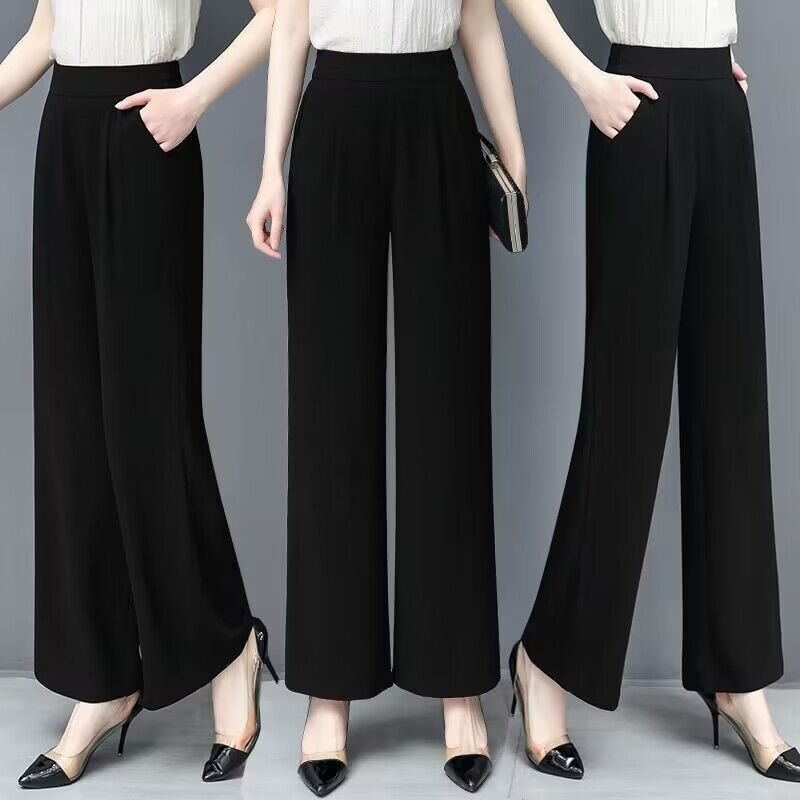 Plain Daily Basic Casual Loose Straight Ankle Pants With Pockets | zolucky