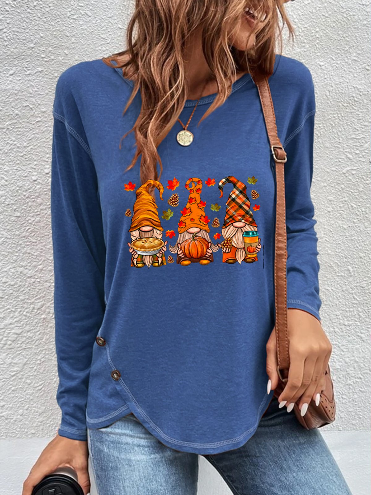 Halloween Loose Casual Buttoned T-Shirt