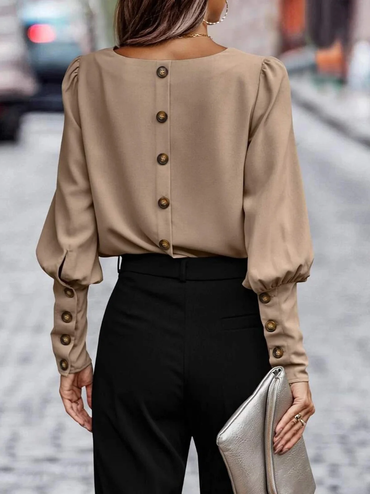 Loose Crew Neck Casual Plain T-Shirt